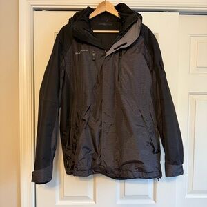 ZeroXposur Men's Ski 3 In 1 Winter Jacket Coat Hood & Pockets Large Black/grey
